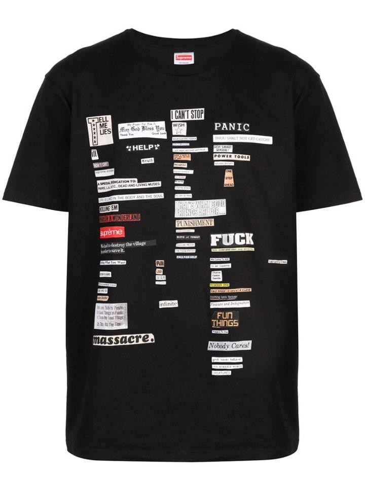 Supreme Cutouts Print T-shirt - Black