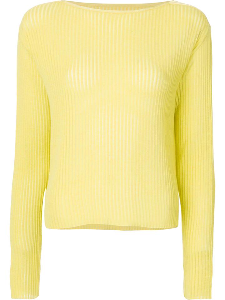 Onefifteen Semi Sheer Ribbed Top - Yellow & Orange