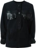 Yves Saint Laurent Vintage Fringed Leather Top, Women's, Size: 36, Black