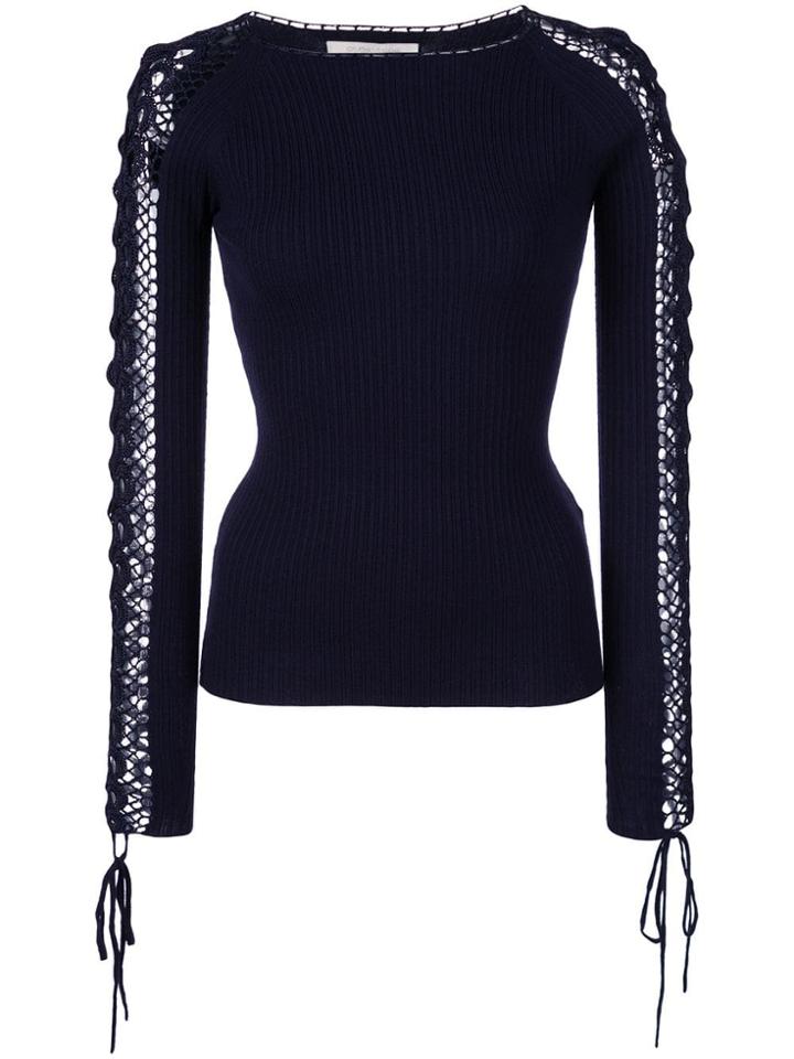 Jonathan Simkhai Crochet Sleeve Jumper - Black