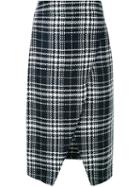 Fad Three Checked Wrap Skirt, Women's, Size: S, Blue, Cotton/cupro