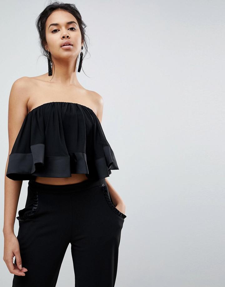 Valentino Ribbed Knitted Crop Top - Pink & Purple