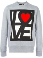 Love Moschino 'love' Print Sweatshirt, Men's, Size: Xs, Grey, Cotton