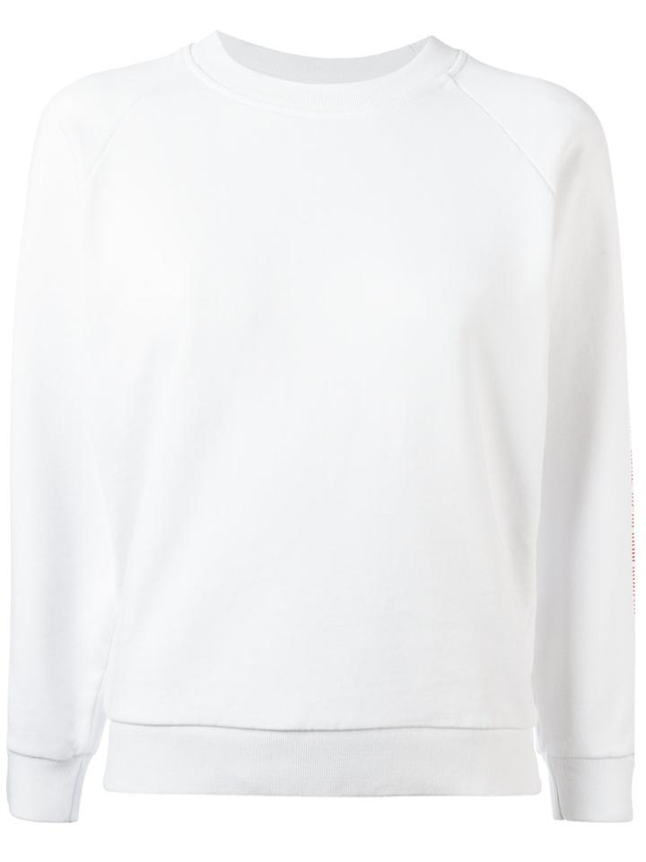 Maison Kitsuné Logo Print Sweatshirt, Women's, Size: Medium, White, Cotton