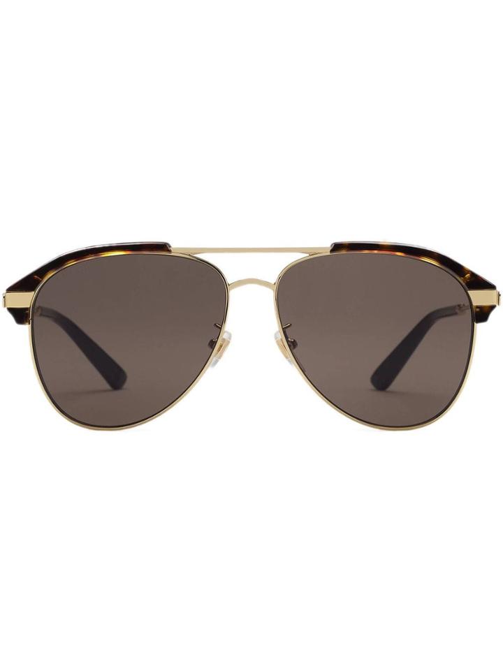 Gucci Eyewear Specialized Fit Aviator Metal Sunglasses - Metallic