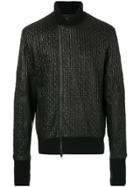 Lost & Found Ria Dunn Open Stitch Bomber Jacket - Black