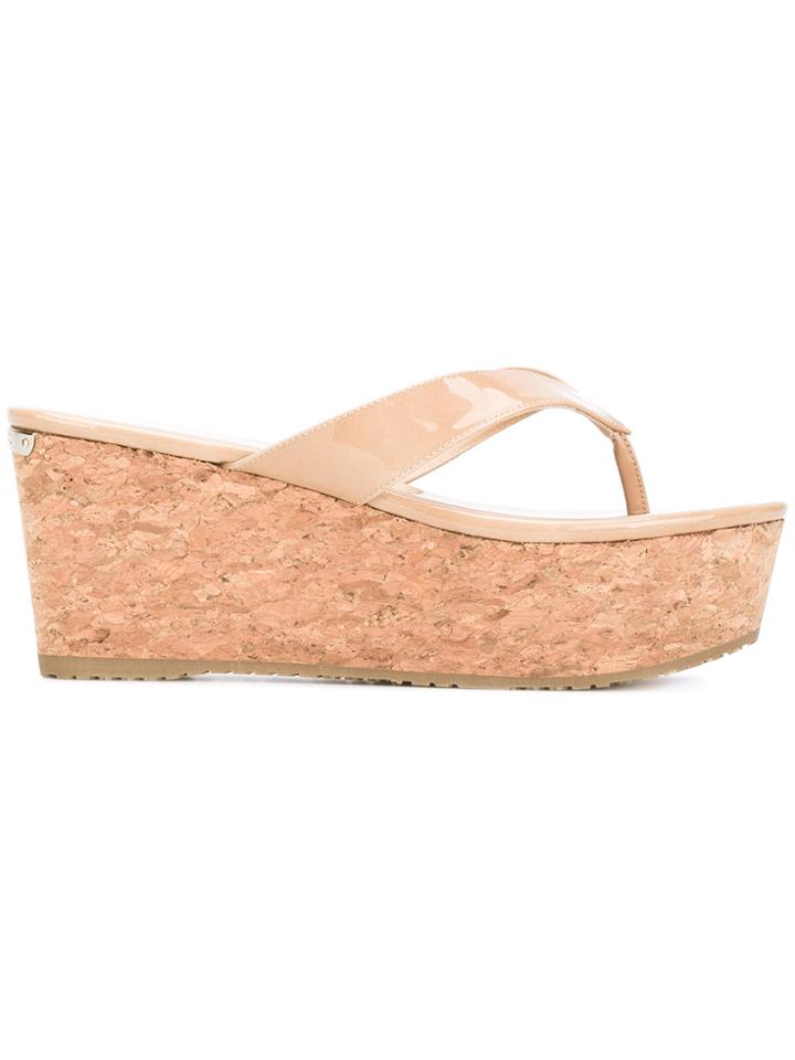 Jimmy Choo Paque 70 Sandals - Nude & Neutrals