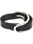 Werkstatt:münchen Silver Curved Bar Belt - Black