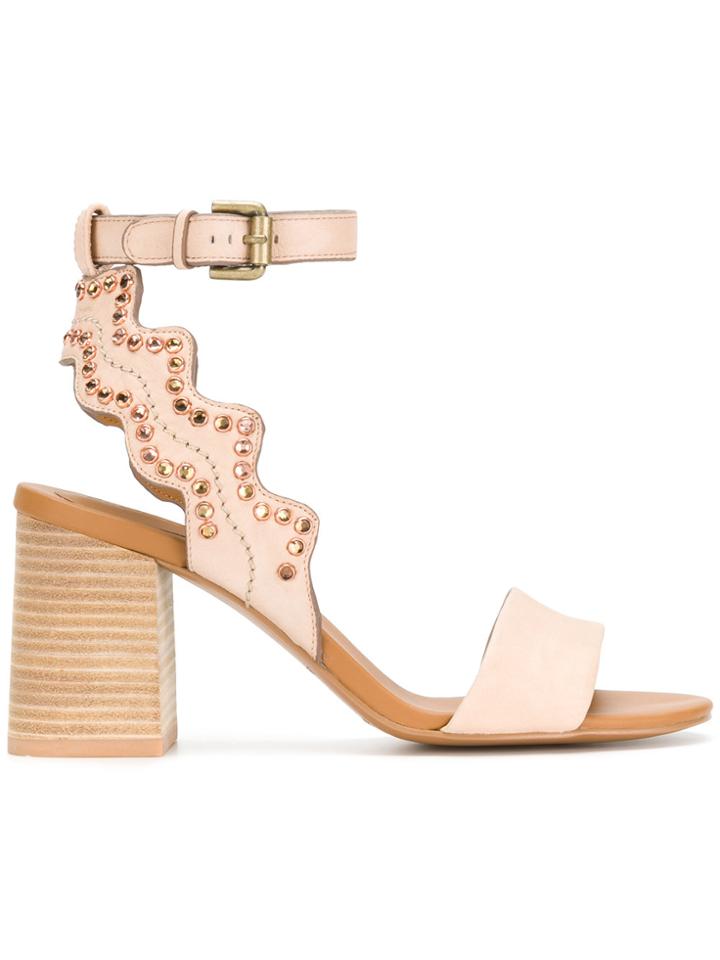 See By Chloé Crysta-embellished Scalloped Sandals - Brown