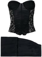 Versace Vintage Embellished Bustier & Skirt - Black