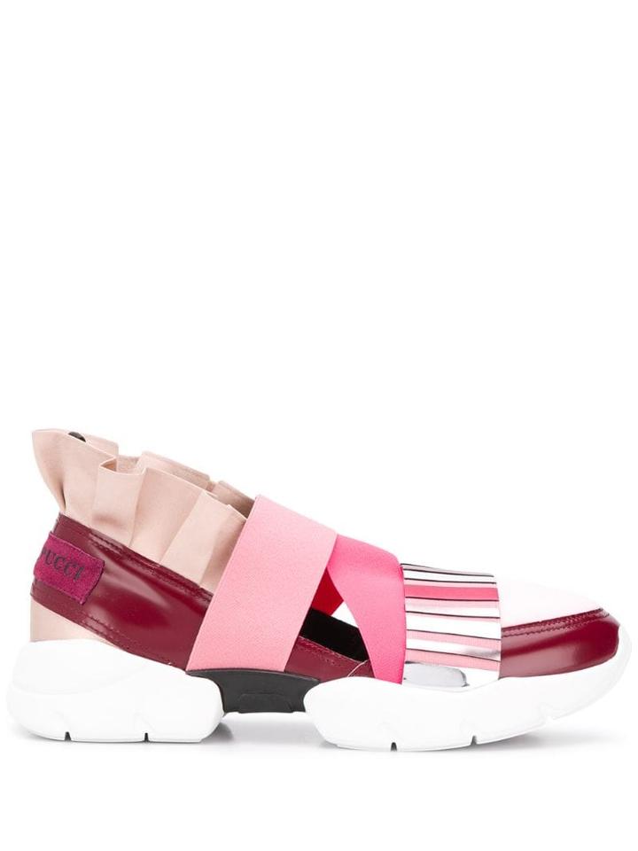 Emilio Pucci City Up Colourblock Ruffled Sneakers - Pink
