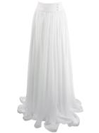 Styland High-waisted Draped Maxi Skirt - White
