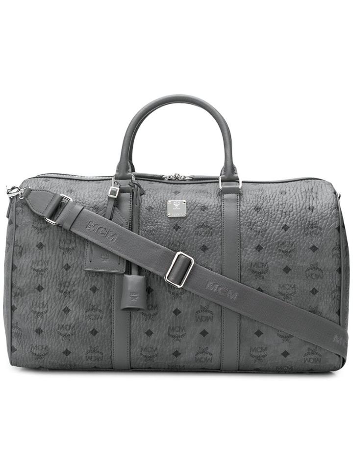 Mcm Medium Traveler Weekender Bag - Grey