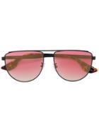 Mcq By Alexander Mcqueen Eyewear Sunset Aviator Sunglasses - Black