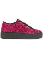 Mm6 Maison Margiela Bead Embellished Platform Sneakers - Pink & Purple