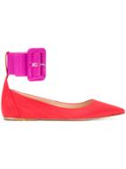 Attico Buckled Cuff Ballerinas - Red