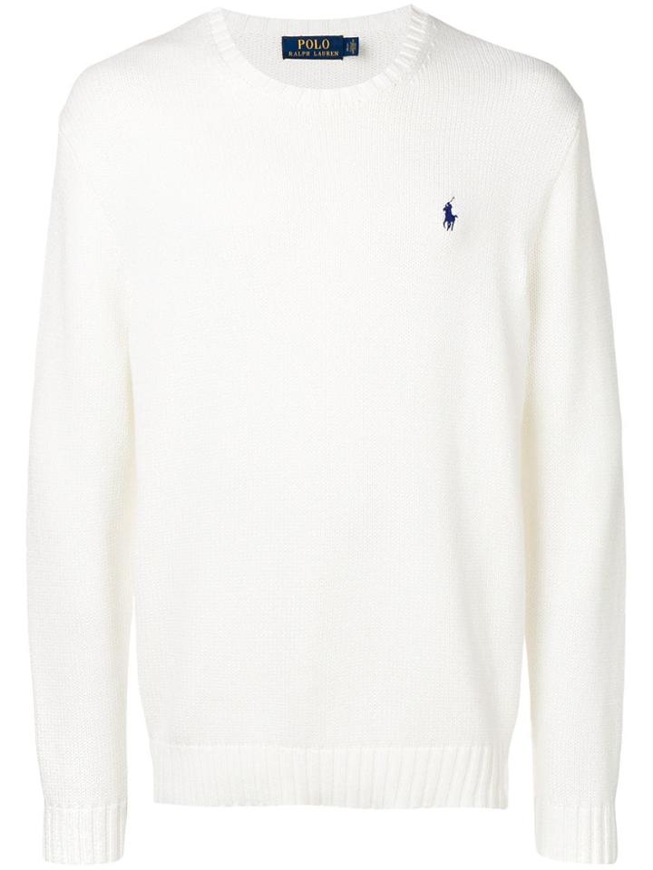 Polo Ralph Lauren Embroidered Logo Jumper - White