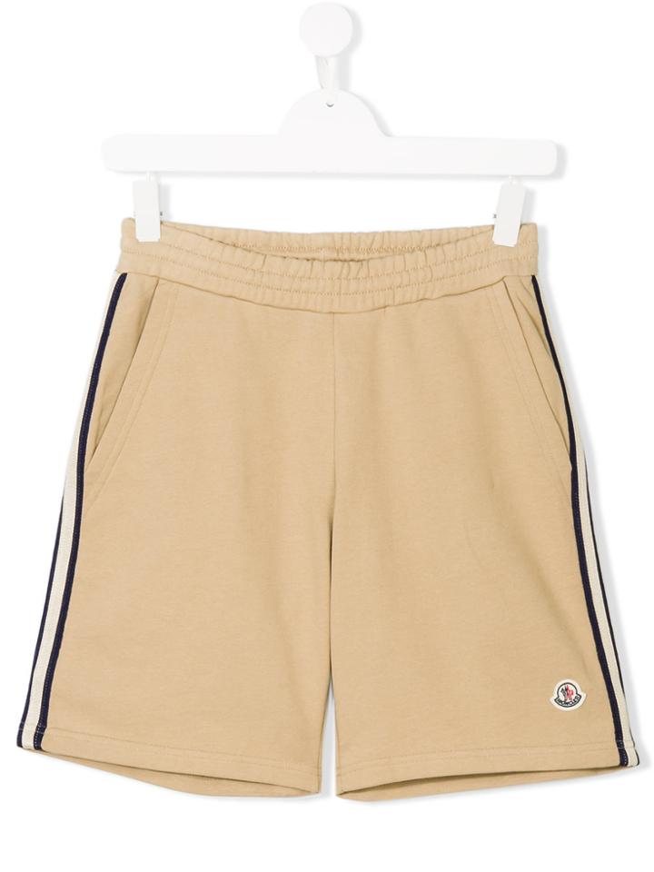 Moncler Kids Side Stripe Track Shorts - Brown