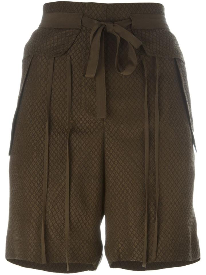 Chloé Woven Shorts, Women's, Size: 36, Brown, Silk/cotton/viscose
