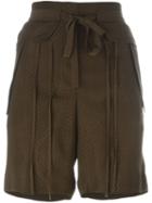 Chloé Woven Shorts, Women's, Size: 36, Brown, Silk/cotton/viscose