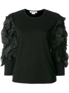 Comme Des Garçons Comme Des Garçons Flower Appliqué Cardigan - Black