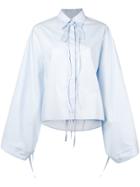 Mm6 Maison Margiela Tied Oversized Shirt - Blue