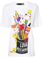 Love Moschino - Printed T-shirt - Women - Cotton - 38, White, Cotton
