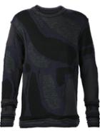 Issey Miyake Men Tucked Jacquard Pullover, Size: 1, Grey, Acrylic/nylon/mohair/wool