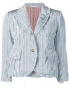 Thom Browne Tricolor Raw Edge Sport Coat - Blue