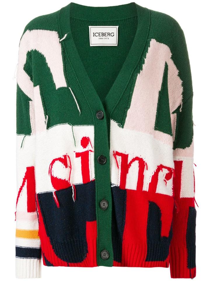 Iceberg Distressed Cardigan - Green