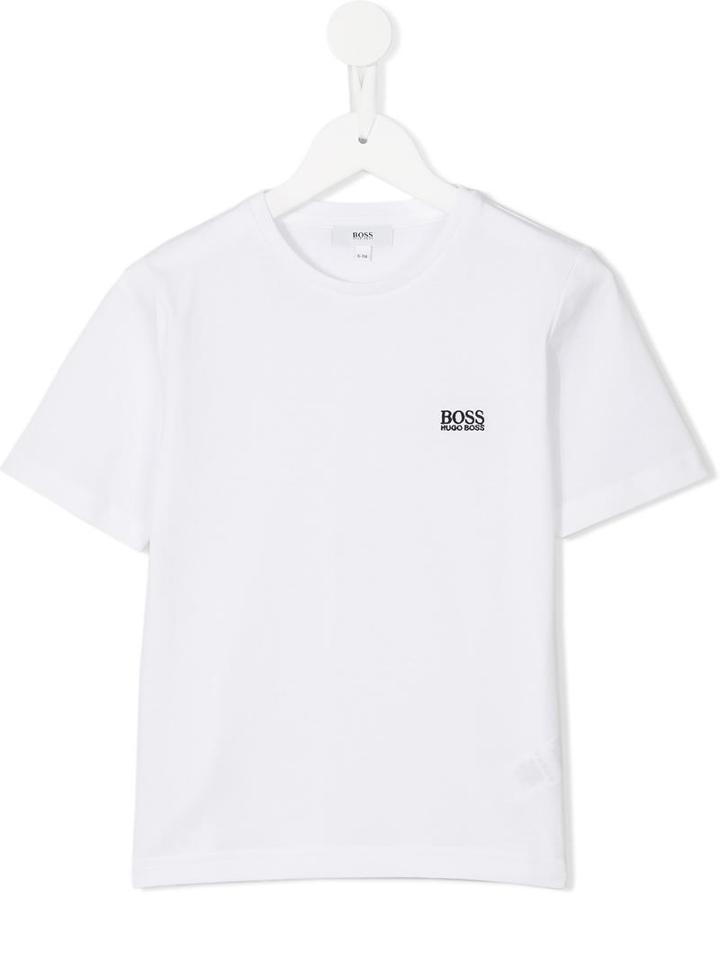 Boss Kids Embroidered Logo T-shirt, Boy's, Size: 8 Yrs, White
