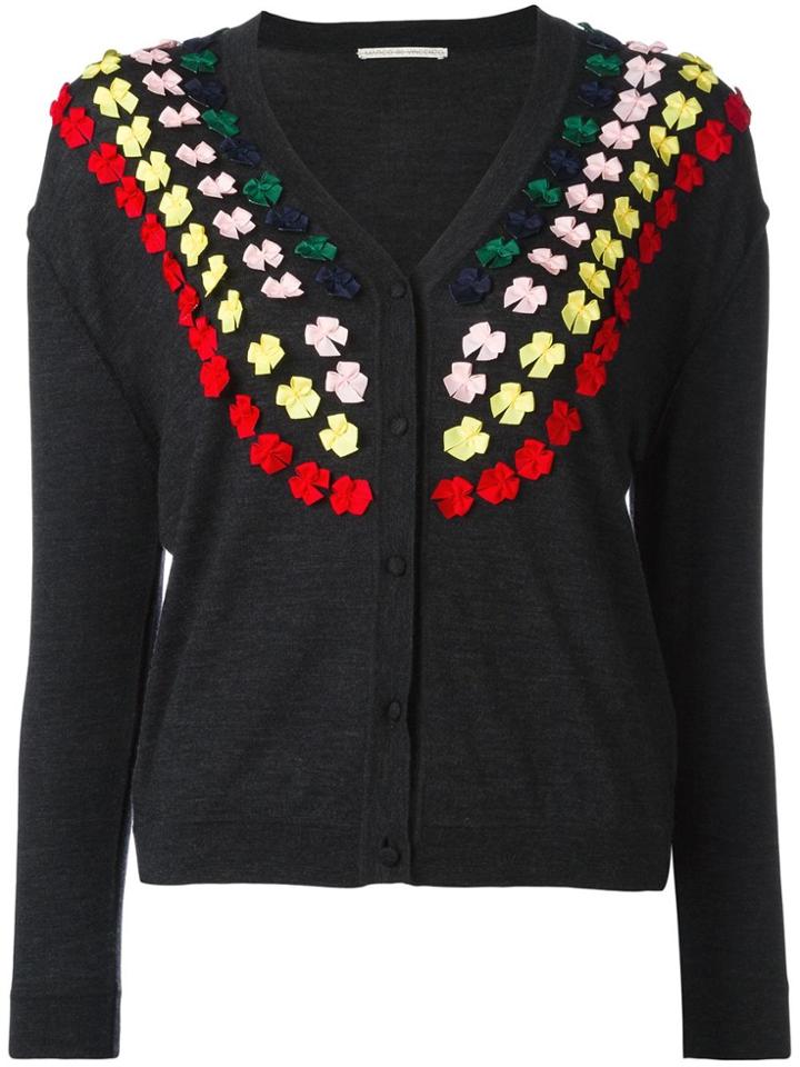 Marco De Vincenzo Bow Embellished Cardigan - Grey