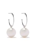 Wouters & Hendrix Gold 18kt White Gold Hoop Pearl Earrings