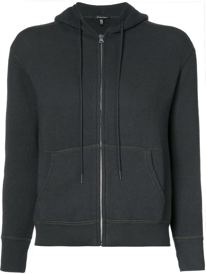 R13 - Zipped Hoodie - Women - Cotton - S, Black, Cotton