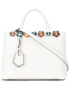 Fendi Petite 2jours Tote With Flowers - White