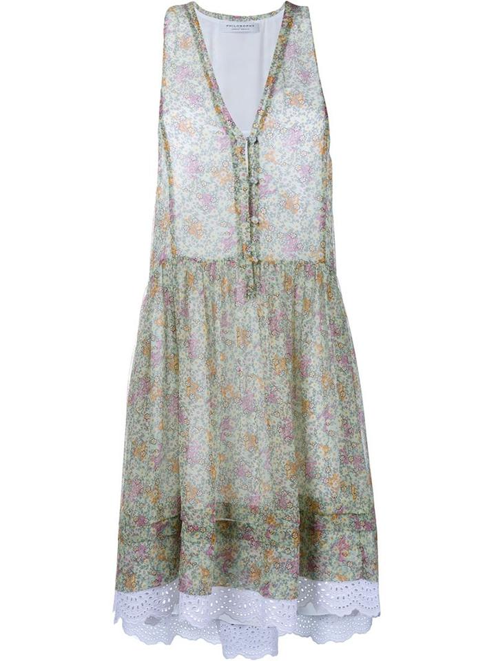 Philosophy Di Lorenzo Serafini Silk Floral Sleeveless Dress
