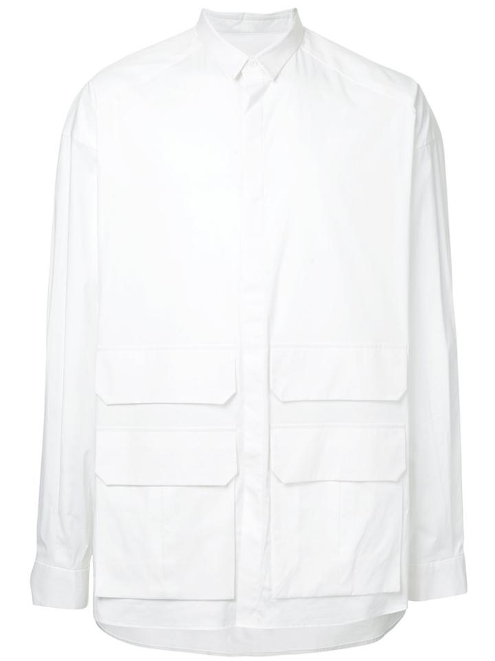 Juun.j Long Sleeved Flap Pocket Shirt - White