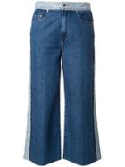 Red Valentino Panel Detail Cropped Jeans - Blue
