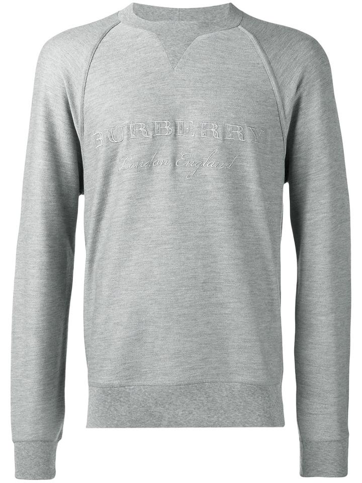 Burberry - Crew Neck Sweatshirt - Men - Cotton/viscose - L, Grey, Cotton/viscose