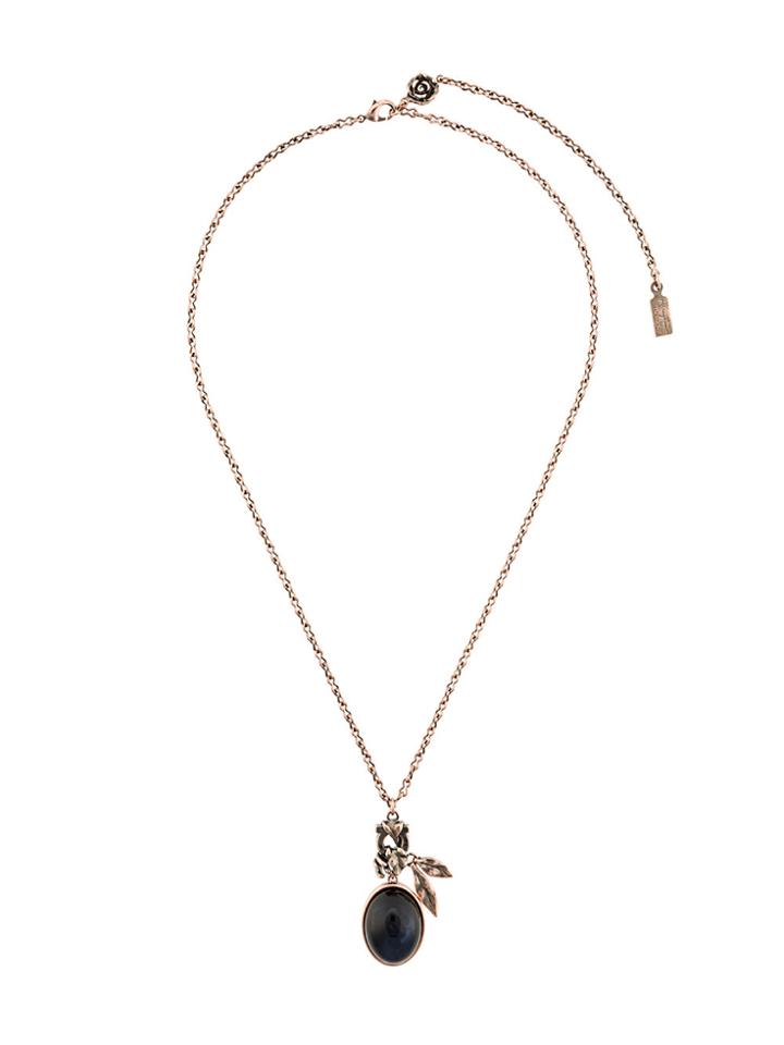 Salvatore Ferragamo Floral Embellished Pendant Necklace - Metallic