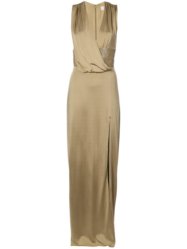 Cushnie Et Ochs - V Neck Evening Dress - Women - Spandex/elastane/viscose - 8, Nude/neutrals, Spandex/elastane/viscose