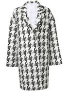 Genny Houndstooth Knit Coat - Black
