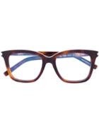 Saint Laurent - Square-frame Glasses - Unisex - Acetate - One Size, Brown, Acetate