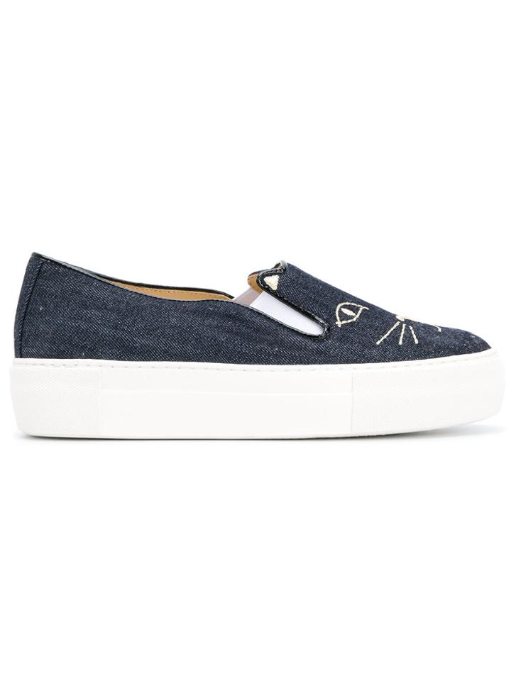 Charlotte Olympia Cool Cats Laceless Sneakers - Blue