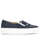 Charlotte Olympia Cool Cats Laceless Sneakers - Blue