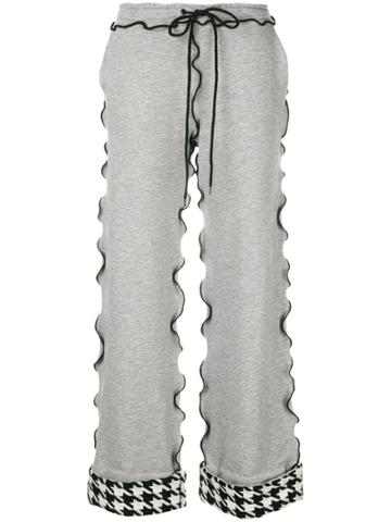 Maison The Faux Contrast Trim Trousers - Grey