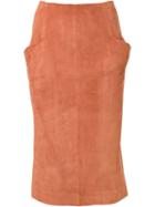 Brock Collection 'leure' Skirt, Women's, Size: 2, Yellow/orange, Suede