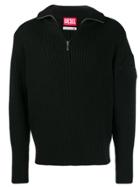 Diesel Red Tag Turtle Neck Jumper - Black