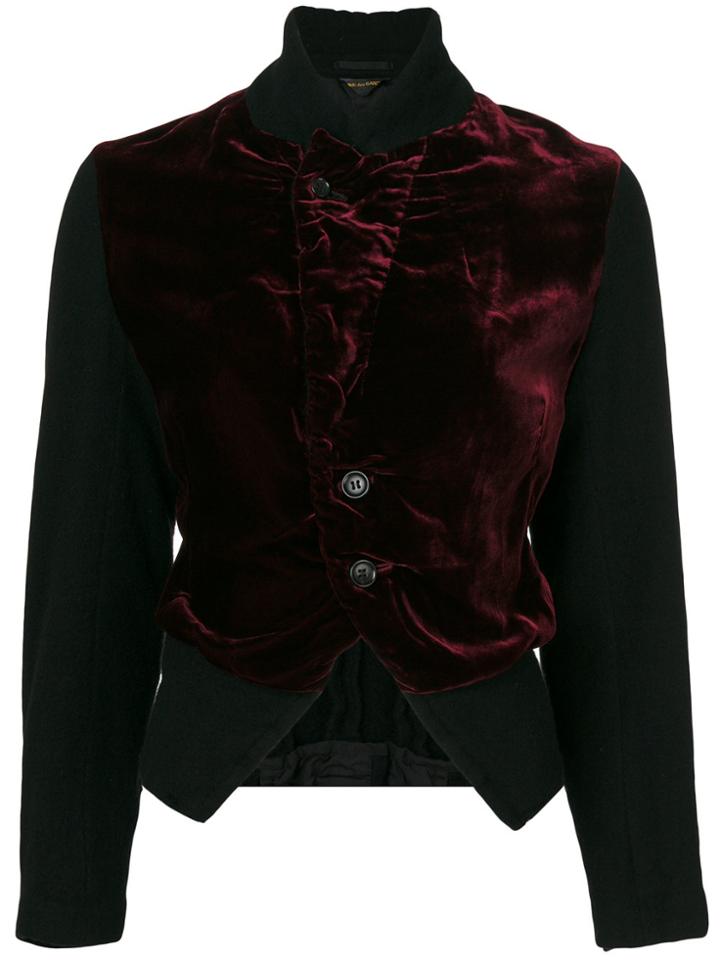 Comme Des Garçons Vintage Velveteen Fitted Bomber Jacket - Red