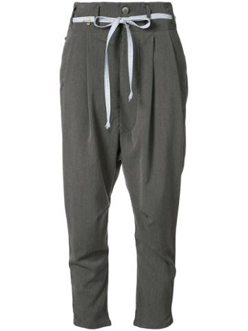 L'equip - Drop-crotch Cropped Trousers - Women - Polyester/spandex/elastane/rayon - 30, Grey, Polyester/spandex/elastane/rayon